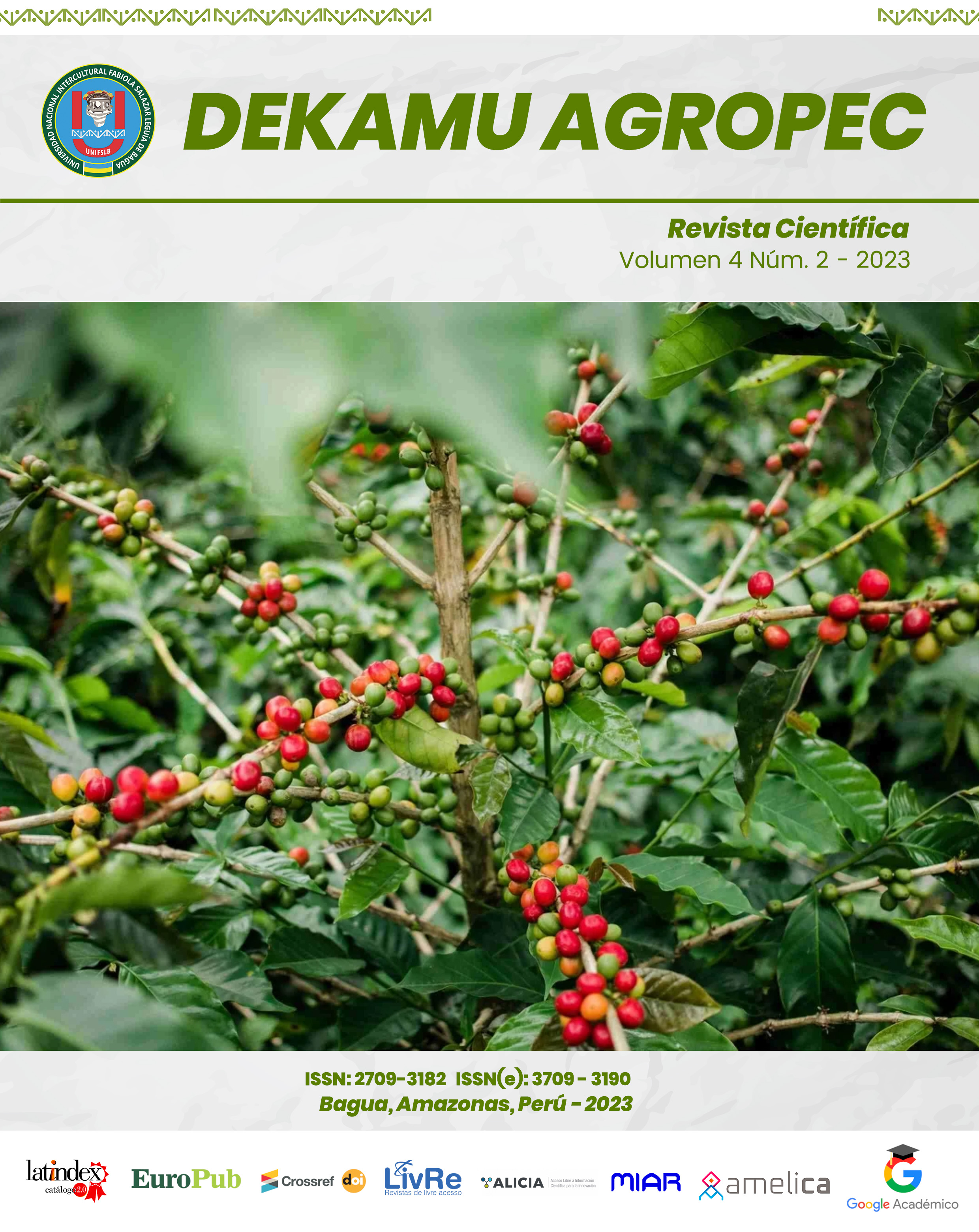 					Ver Vol. 4 Núm. 2 (2023):  Revista de Investigación Científica: Dékamu Agropec 
				
